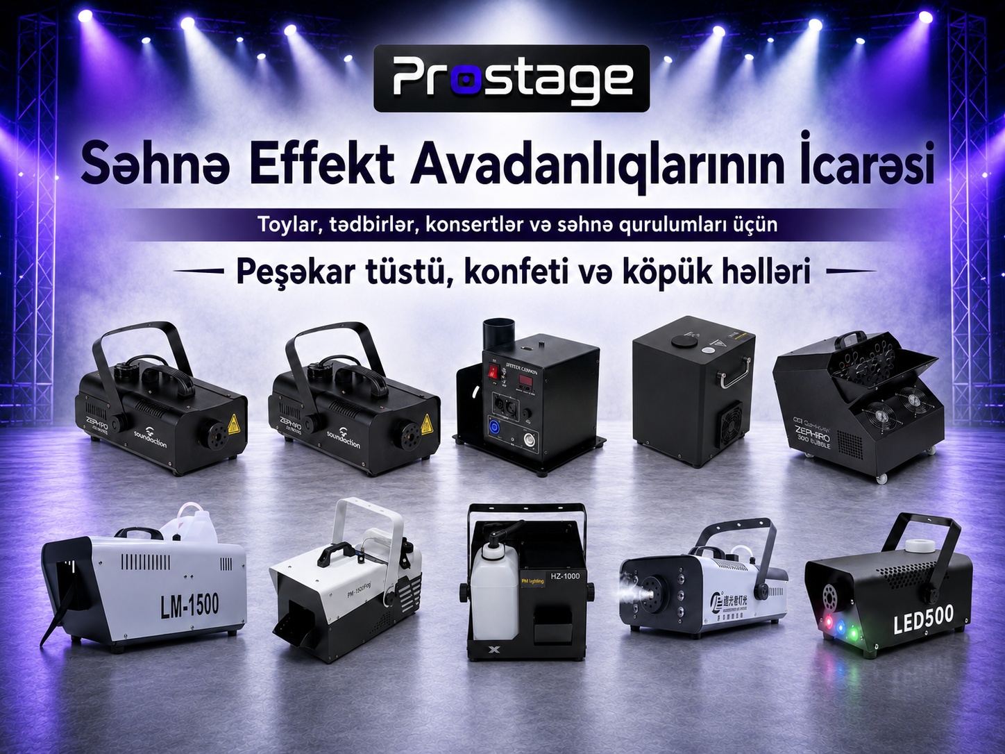 Səhnə effekt avadanlıqlarının icarəsi